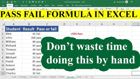 pass fail in excel formula|Formula for Pass, Fail, or NA .